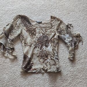Women's Beaded Print Blouse